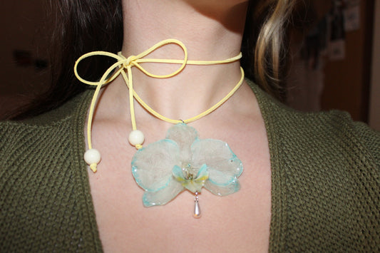 'Camurça' Amarela com Orquídea Azul